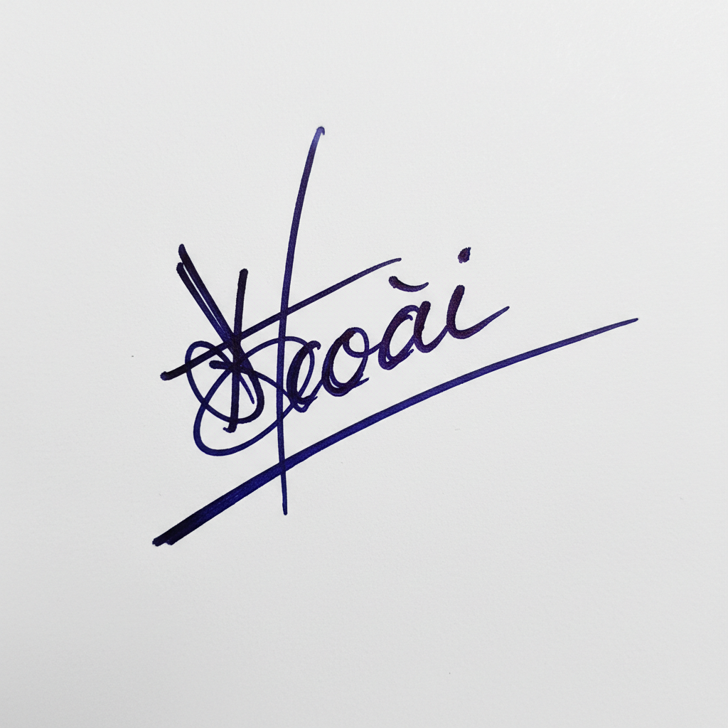 Mẫu chữ ký tên Hoài số 9