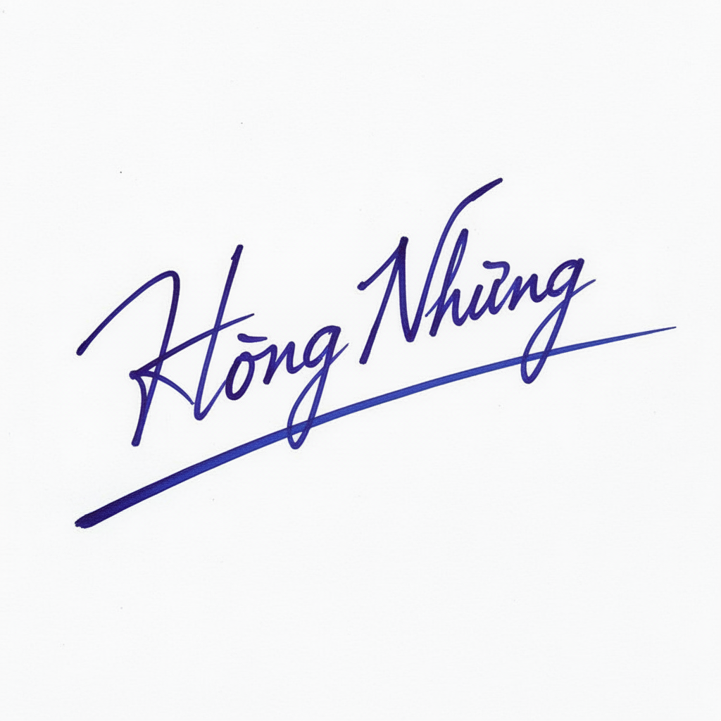 Mẫu chữ ký tên Hồng Nhung số 3