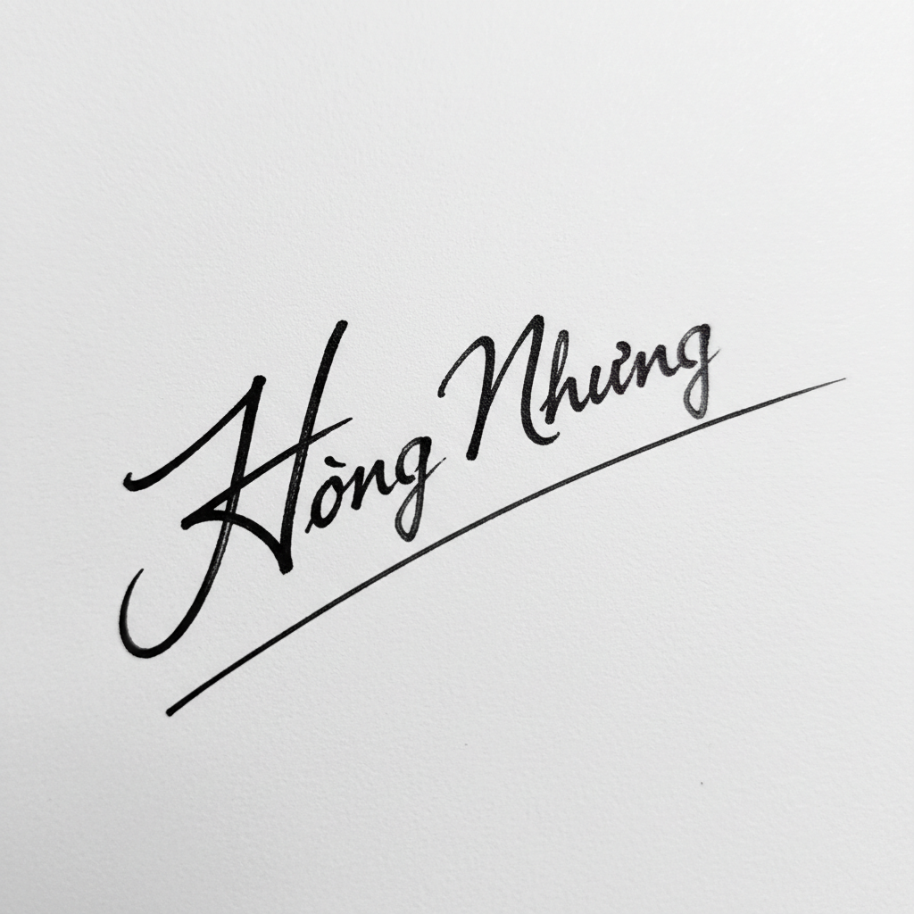 Mẫu chữ ký tên Hồng Nhung số 5