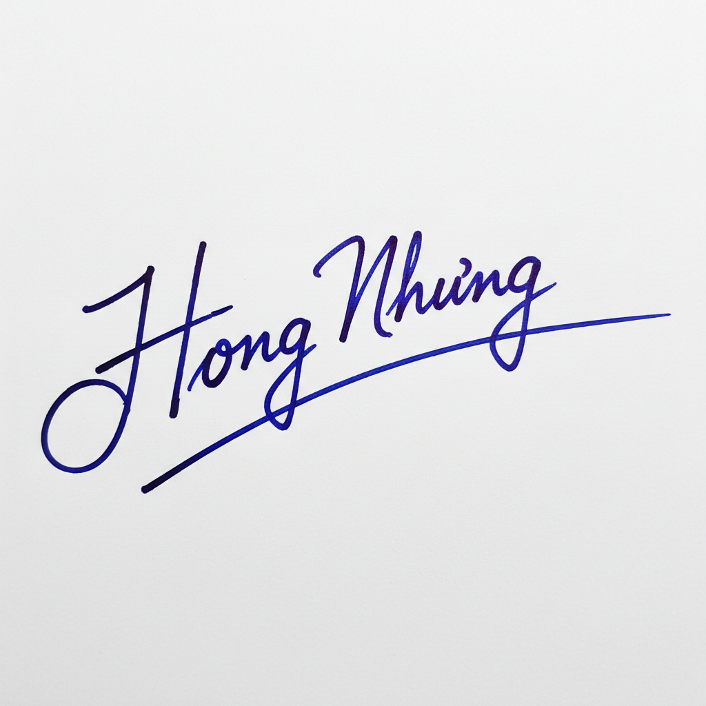 Mẫu chữ ký tên Hồng Nhung số 6