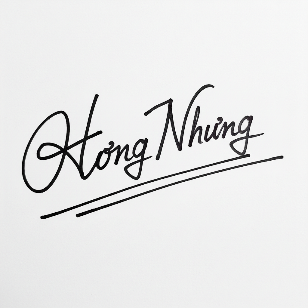 Mẫu chữ ký tên Hồng Nhung số 7