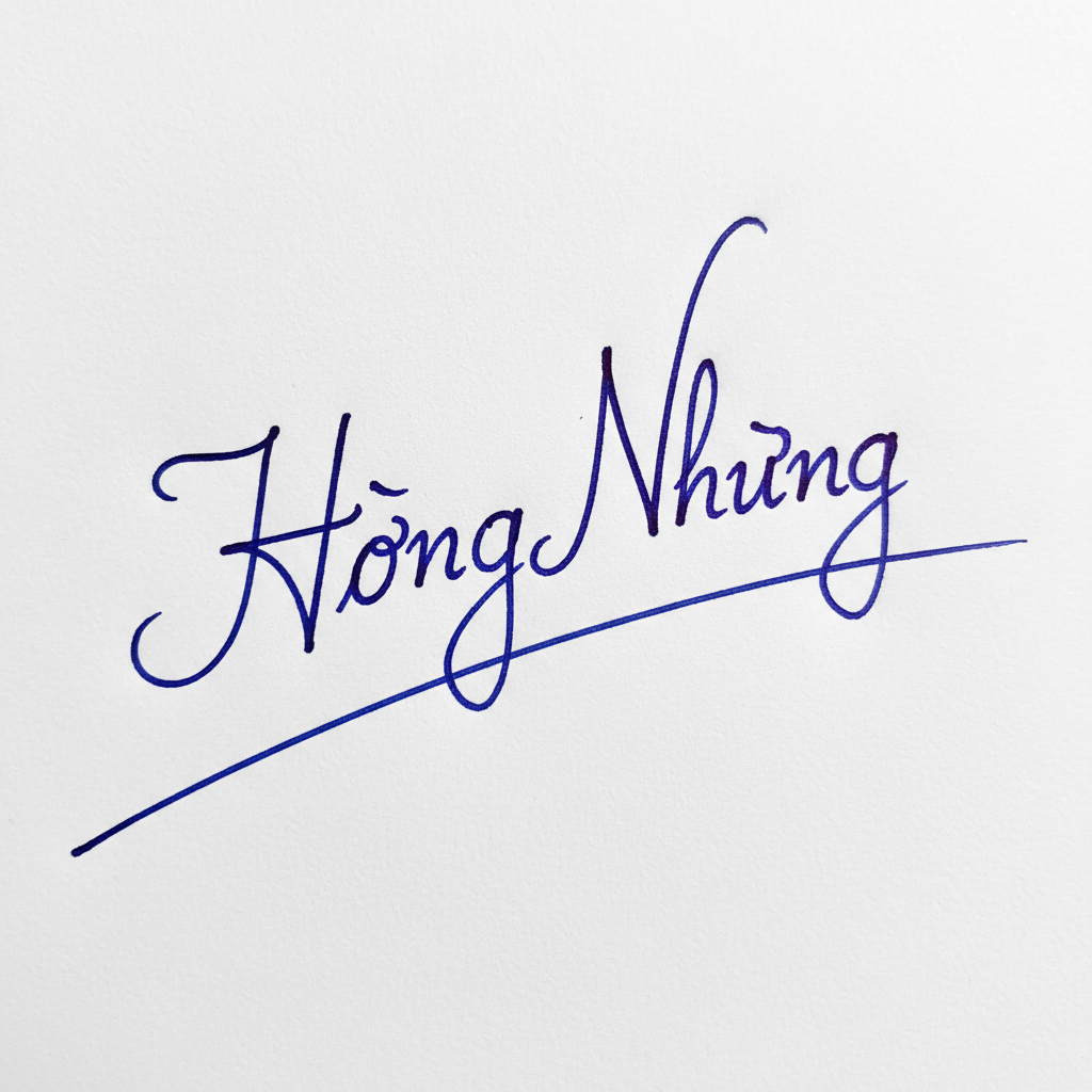Mẫu chữ ký tên Hồng Nhung số 8