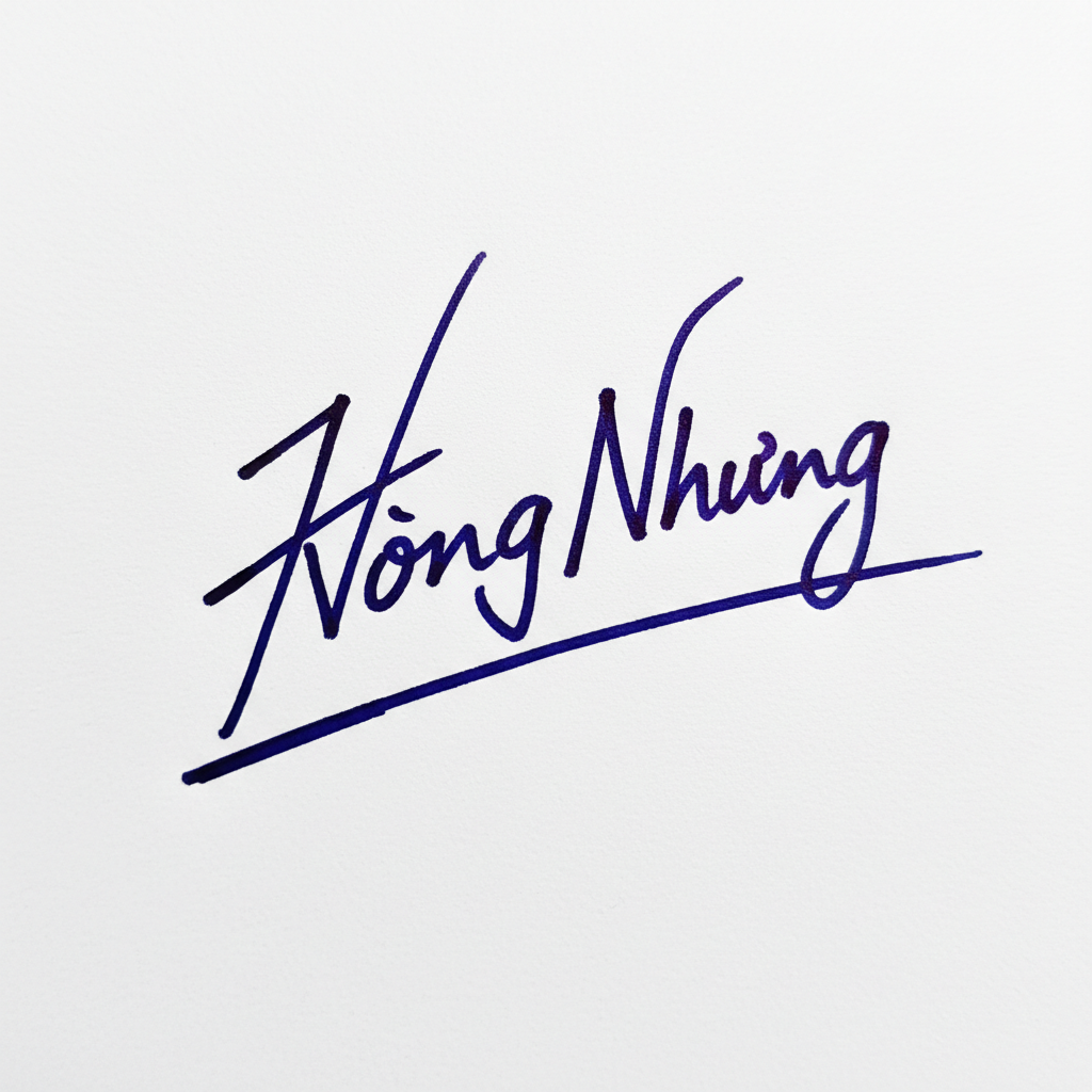 Mẫu chữ ký tên Hồng Nhung số 9