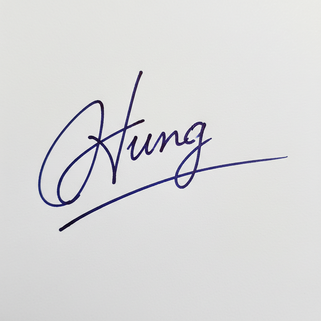 Mẫu chữ ký tên Hưng số 1