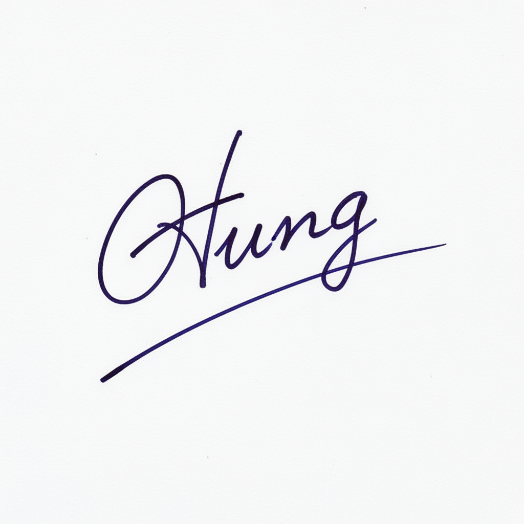 Mẫu chữ ký tên Hưng số 1
