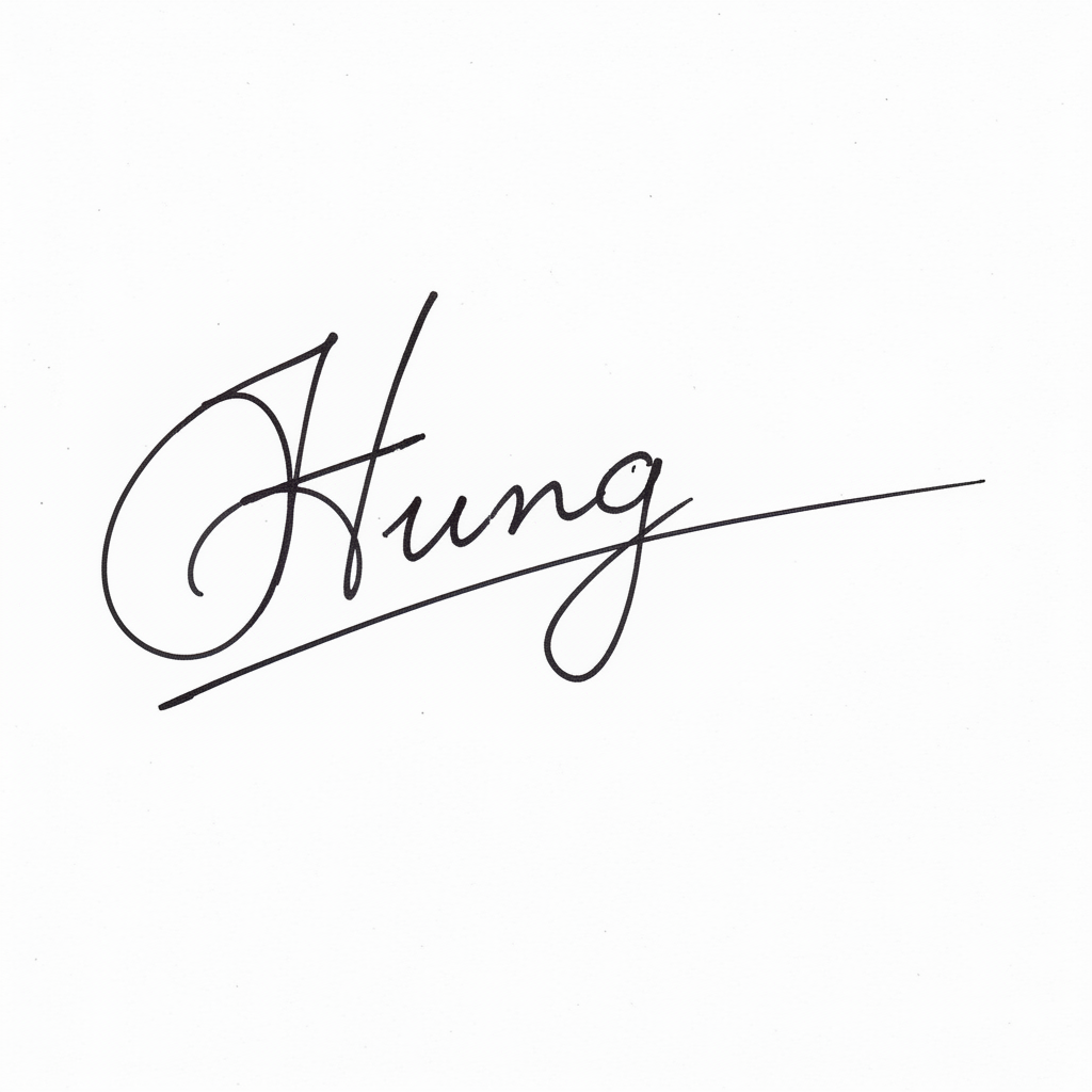 Mẫu chữ ký tên Hưng số 10