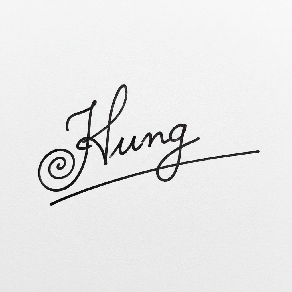 Mẫu chữ ký tên Hưng số 2
