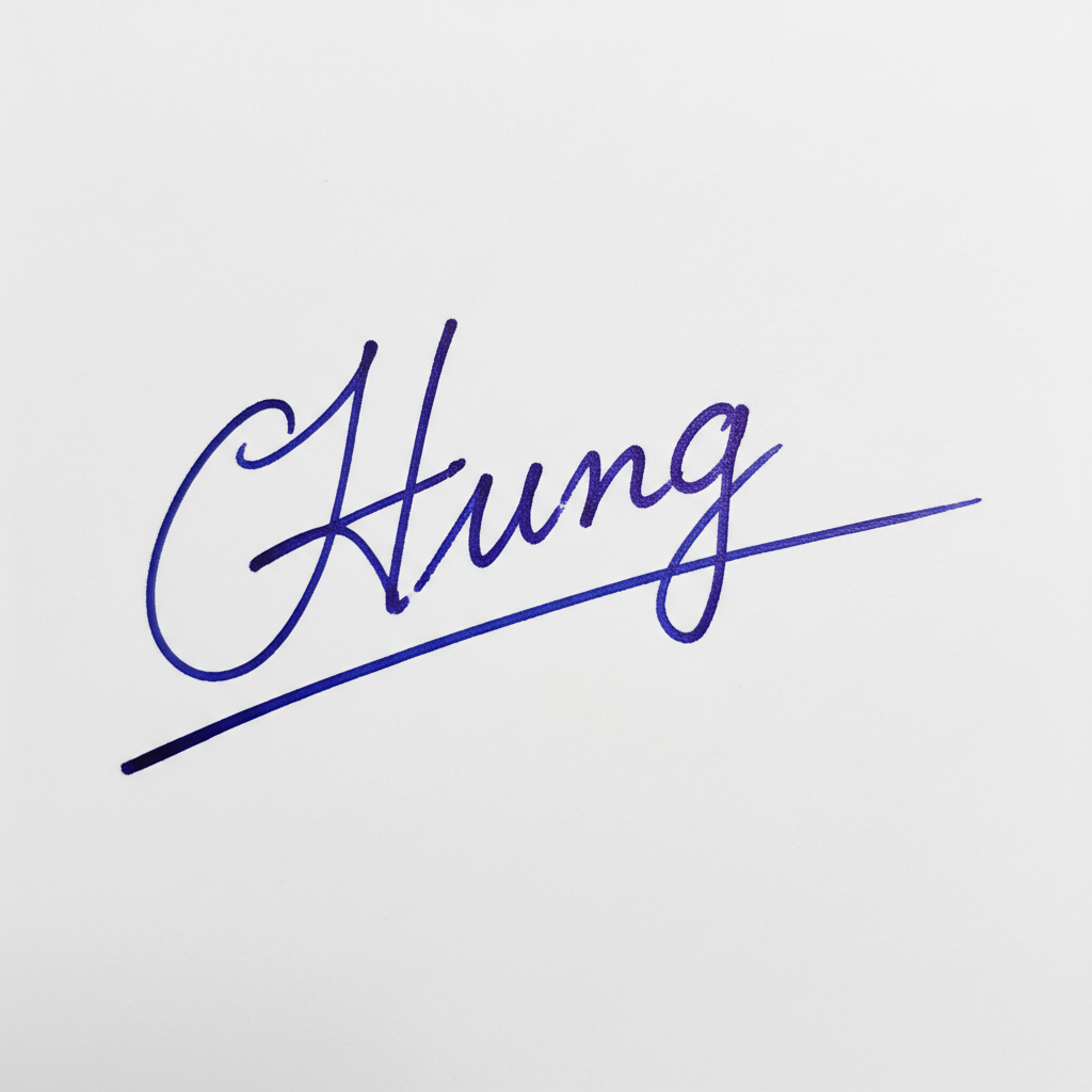 Mẫu chữ ký tên Hưng số 3
