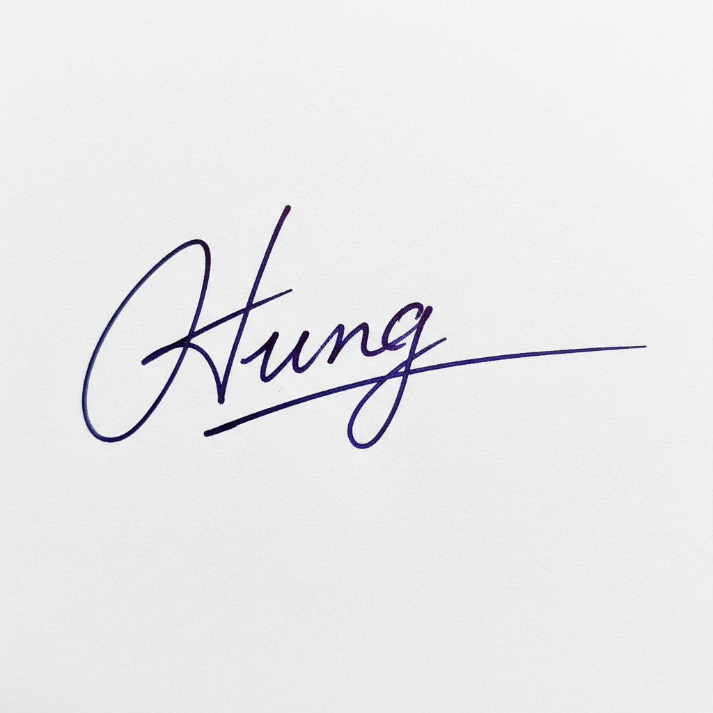 Mẫu chữ ký tên Hưng số 4