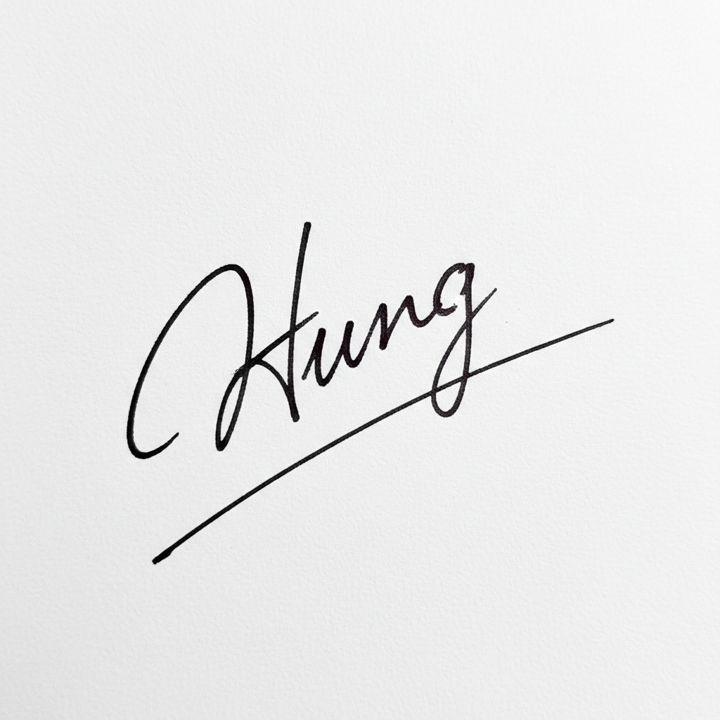 Mẫu chữ ký tên Hưng số 5
