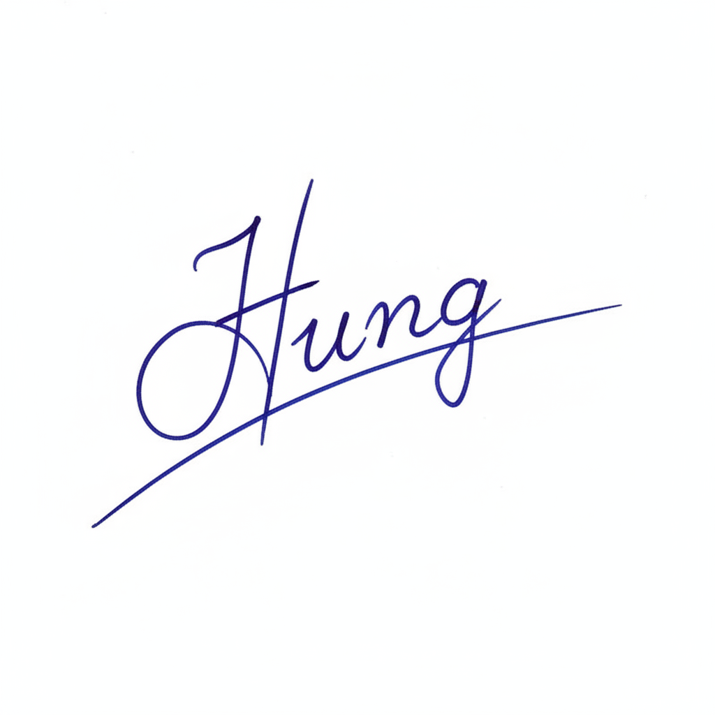 Mẫu chữ ký tên Hưng số 6