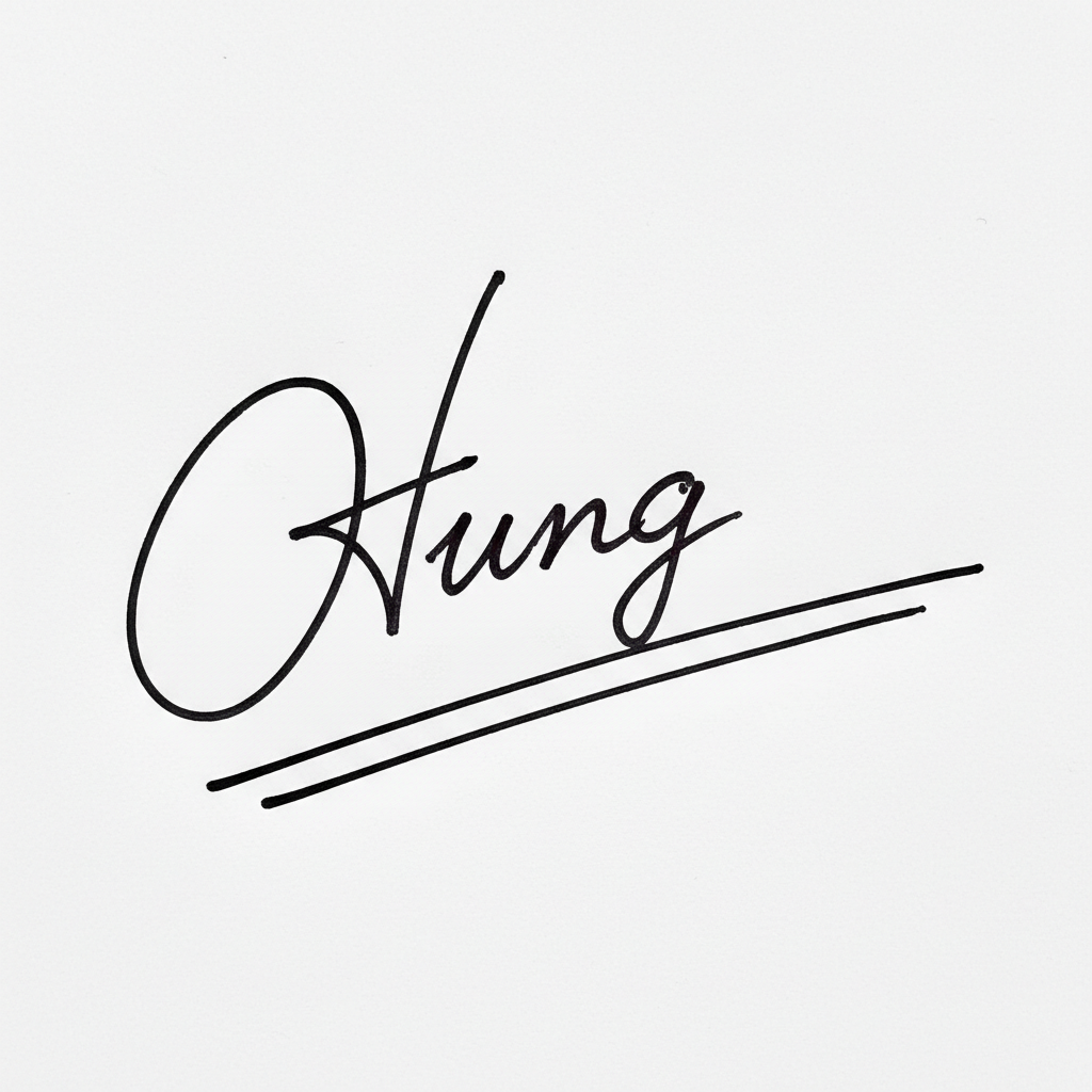 Mẫu chữ ký tên Hưng số 7