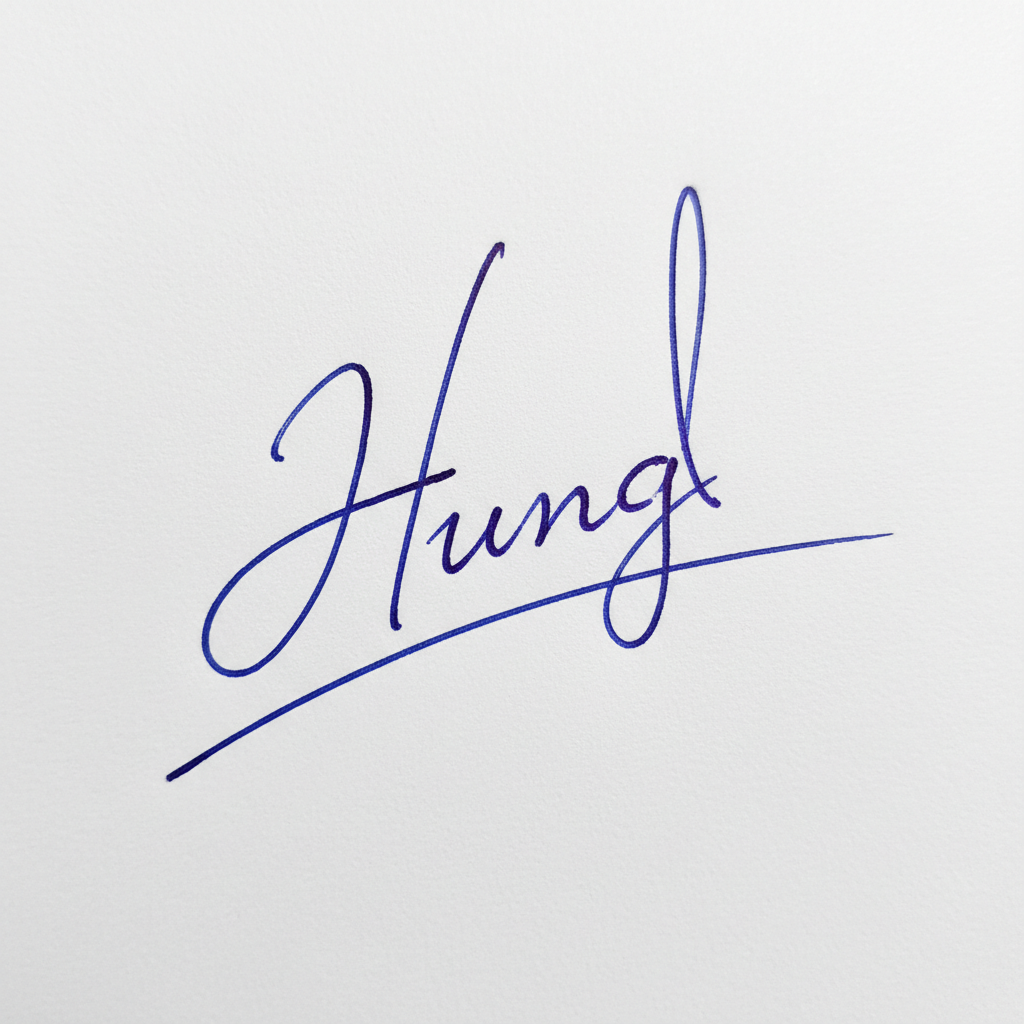 Mẫu chữ ký tên Hưng số 8