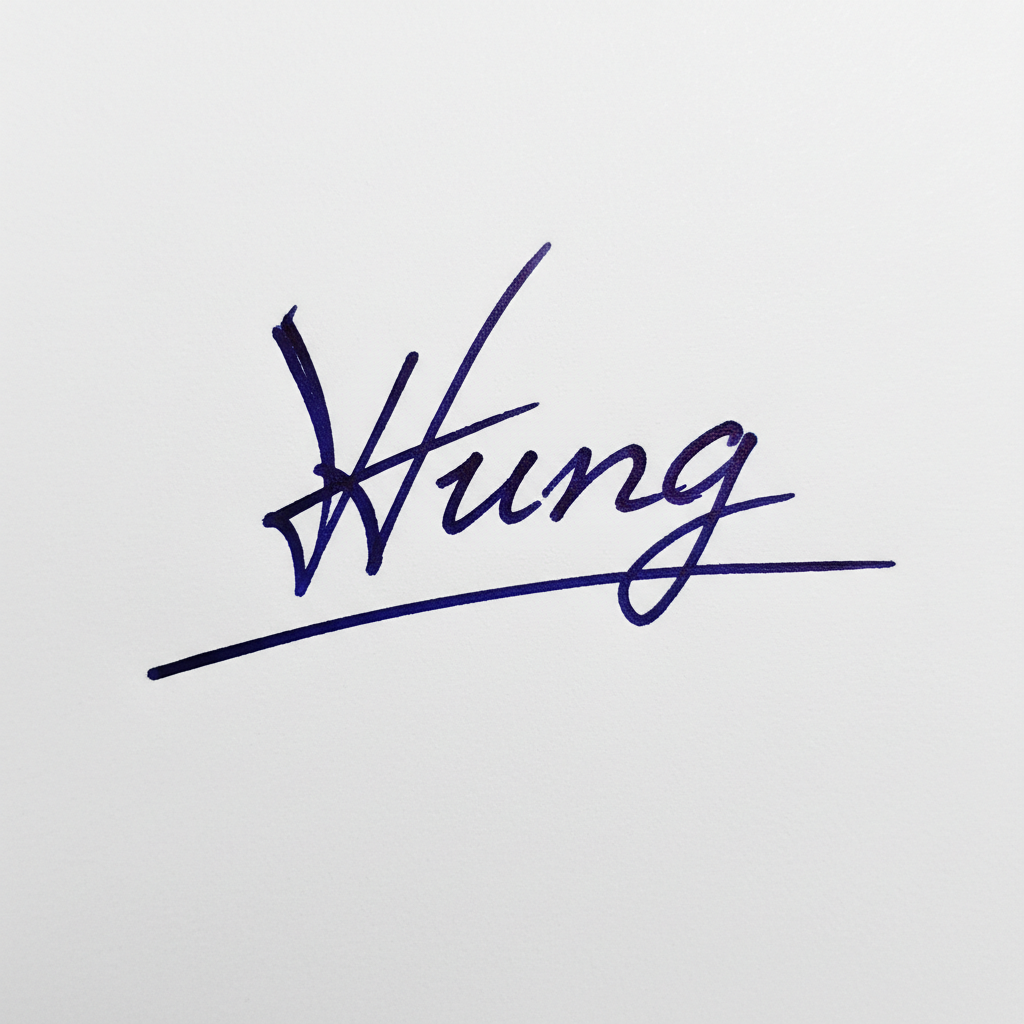 Mẫu chữ ký tên Hưng số 9