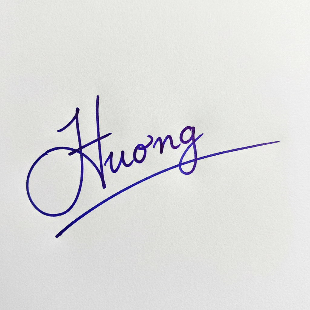 Mẫu chữ ký tên Hương số 6
