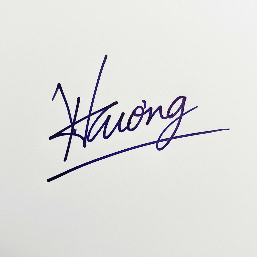 Mẫu chữ ký tên Hương số 9