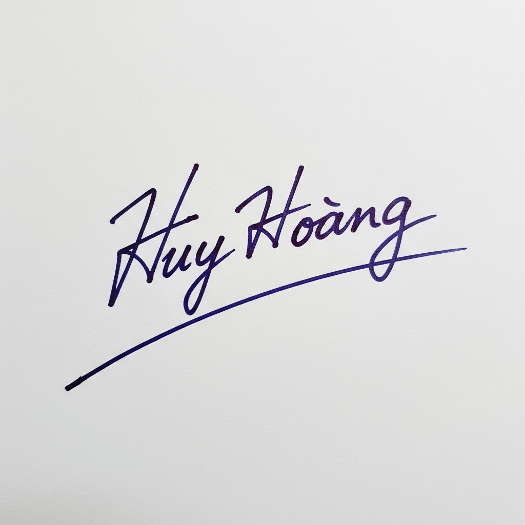 Mẫu chữ ký tên Huy Hoàng số 1