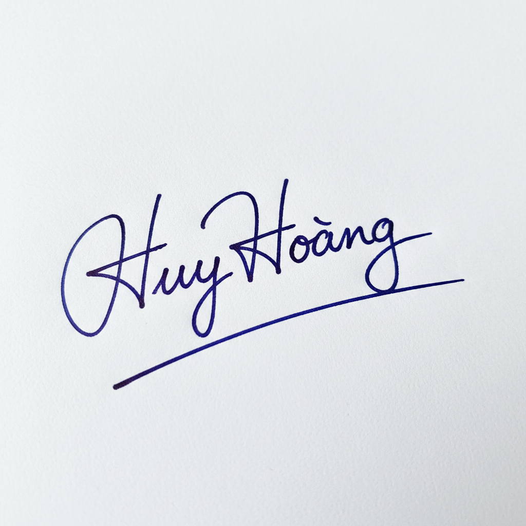 Mẫu chữ ký tên Huy Hoàng số 4