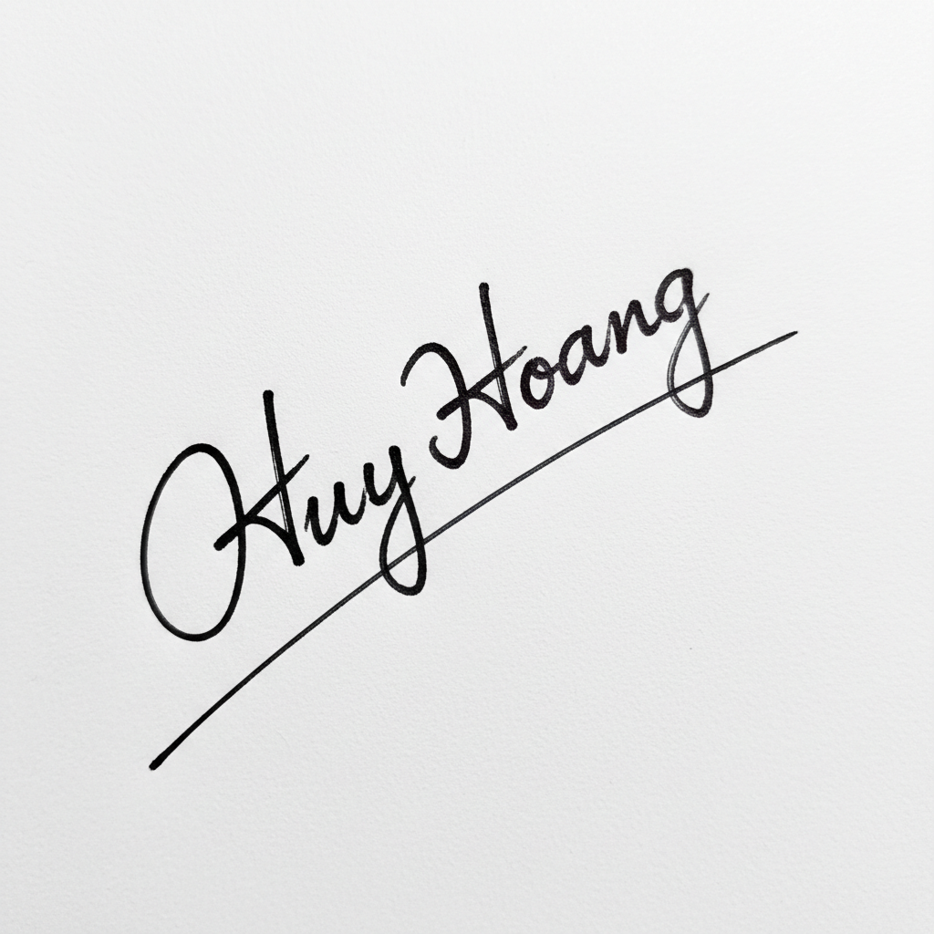Mẫu chữ ký tên Huy Hoàng số 5