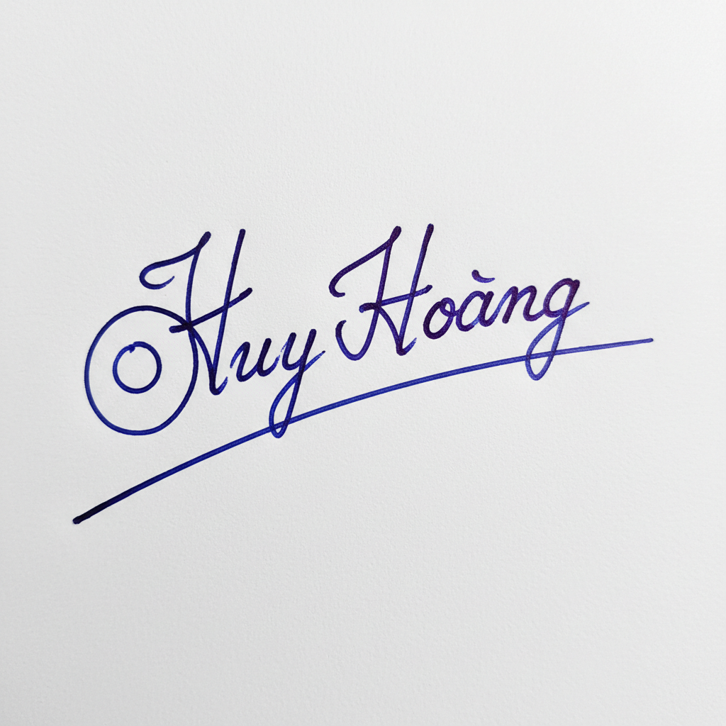 Mẫu chữ ký tên Huy Hoàng số 6