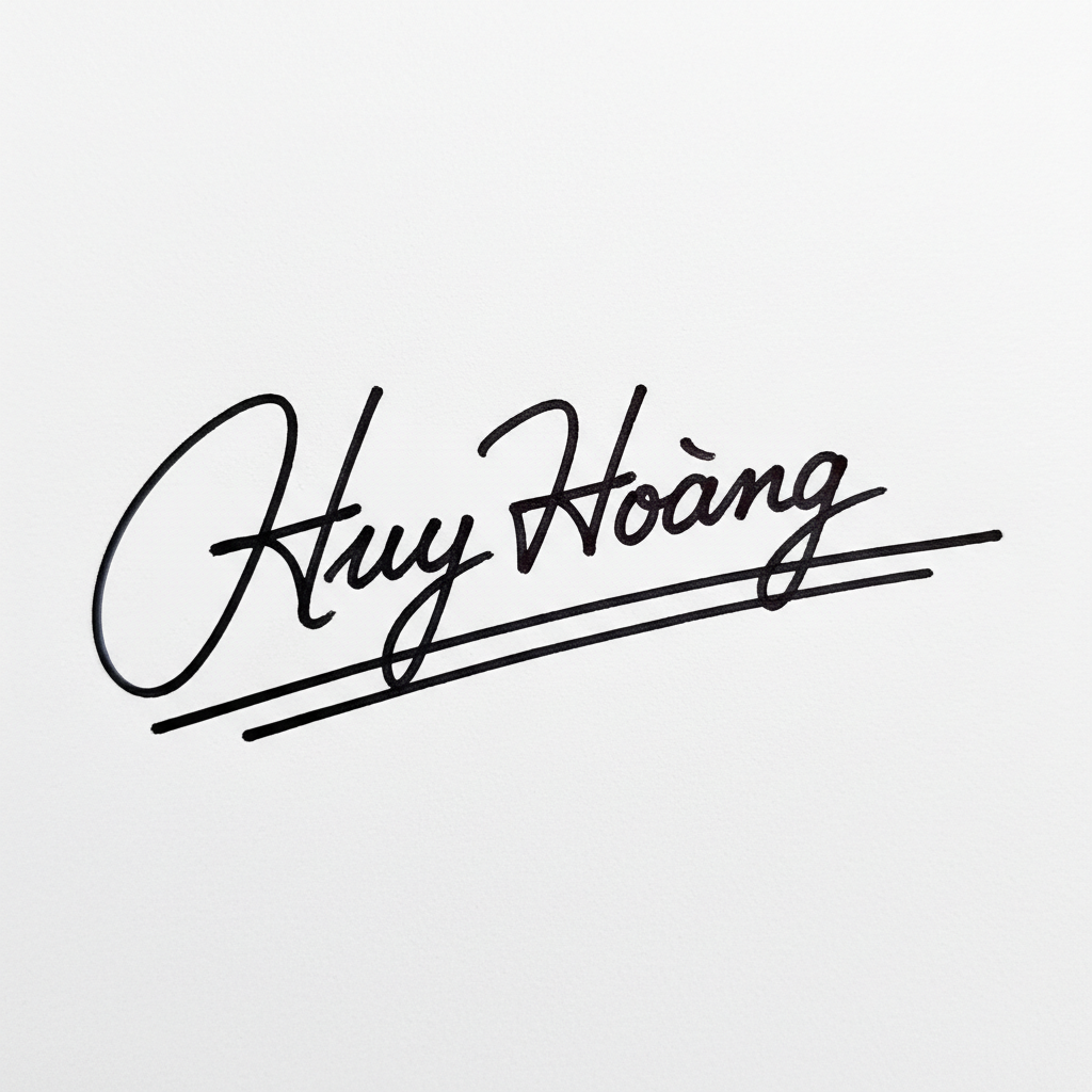 Mẫu chữ ký tên Huy Hoàng số 7