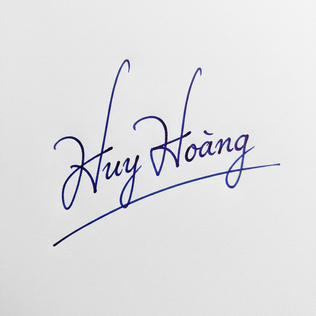 Mẫu chữ ký tên Huy Hoàng số 8