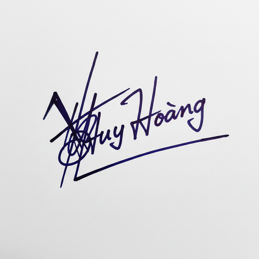 Mẫu chữ ký tên Huy Hoàng số 9