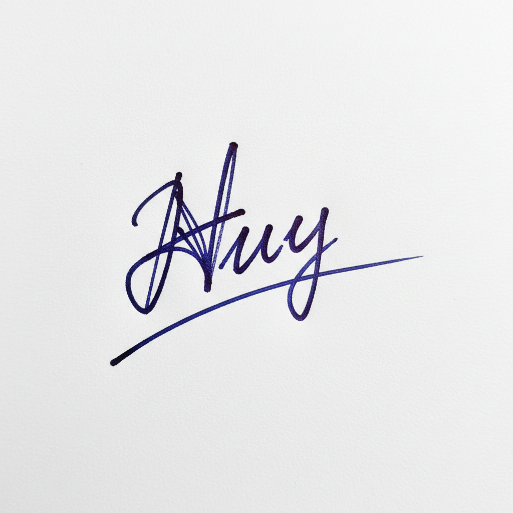 Mẫu chữ ký tên Huy số 1