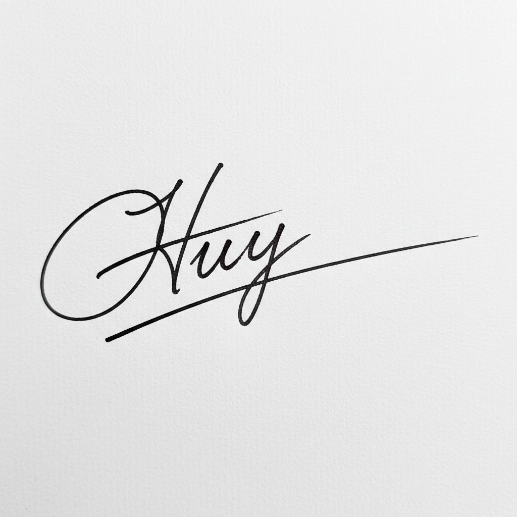 Mẫu chữ ký tên Huy số 10