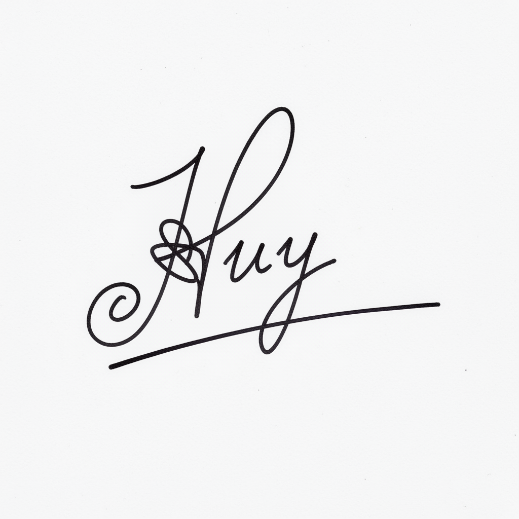 Mẫu chữ ký tên Huy số 2