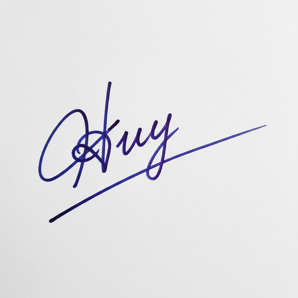 Mẫu chữ ký tên Huy số 3