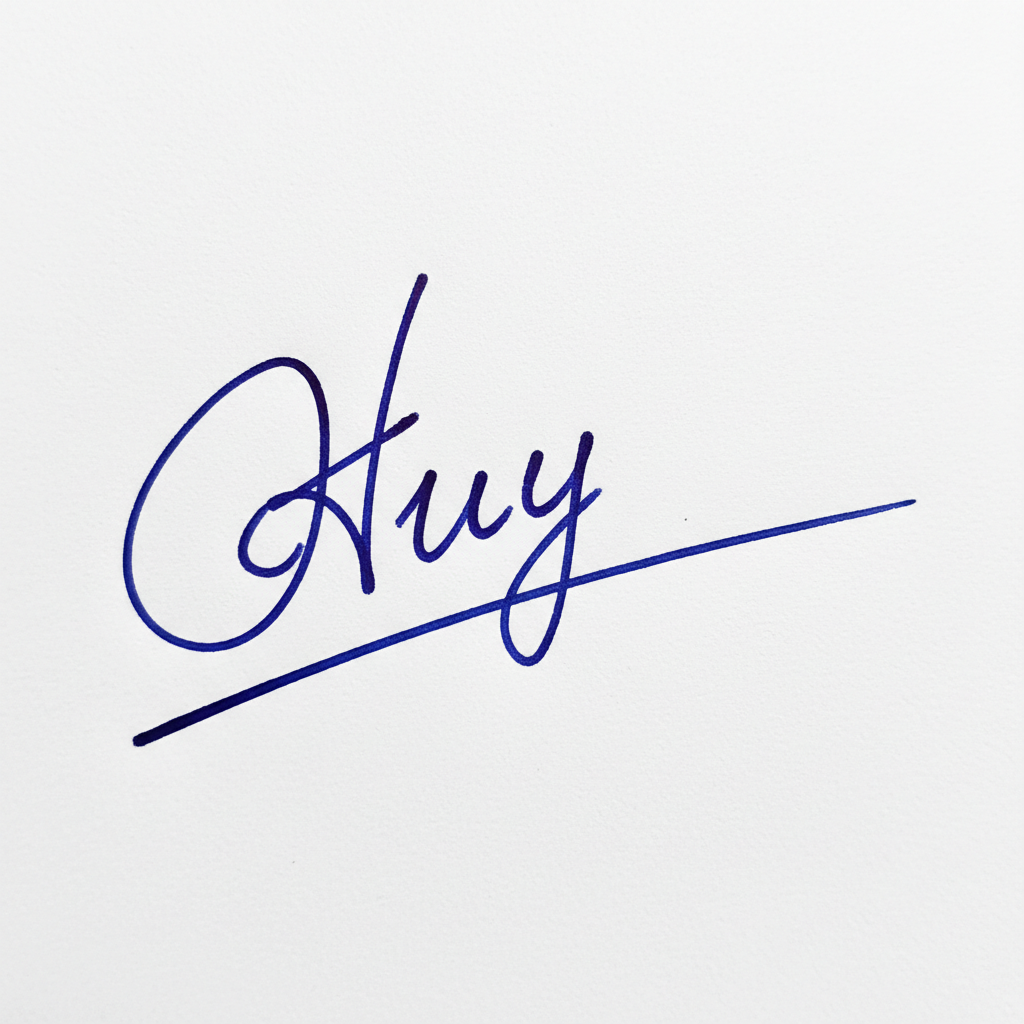 Mẫu chữ ký tên Huy số 3