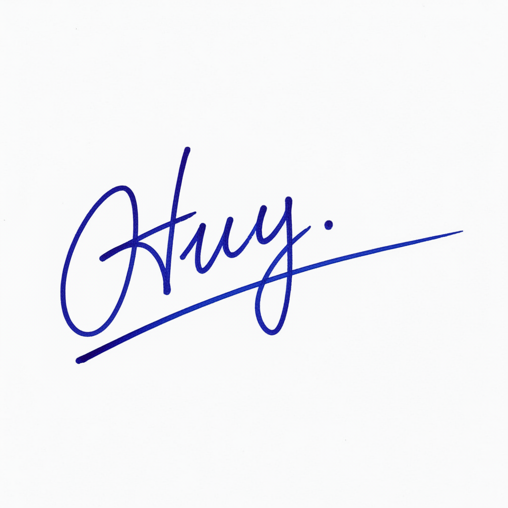 Mẫu chữ ký tên Huy số 3