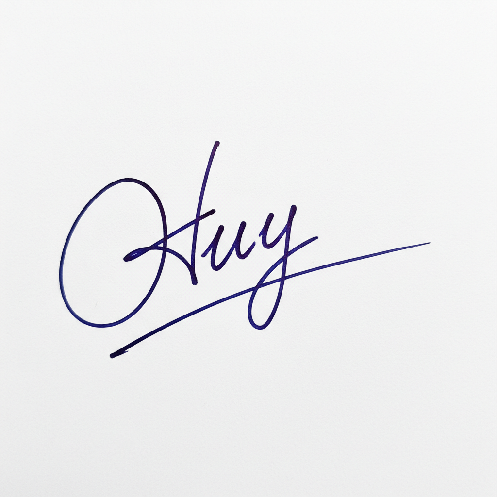 Mẫu chữ ký tên Huy số 4