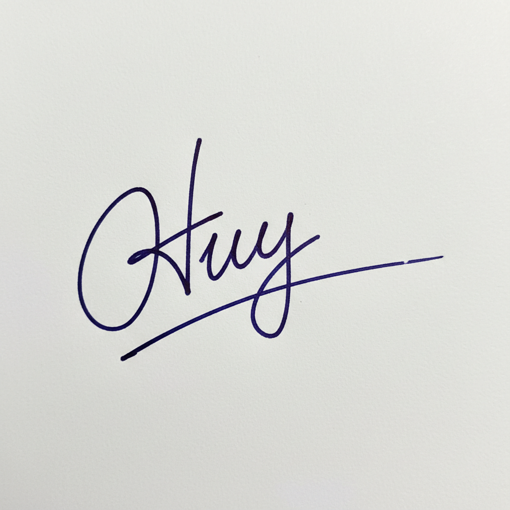 Mẫu chữ ký tên Huy số 4