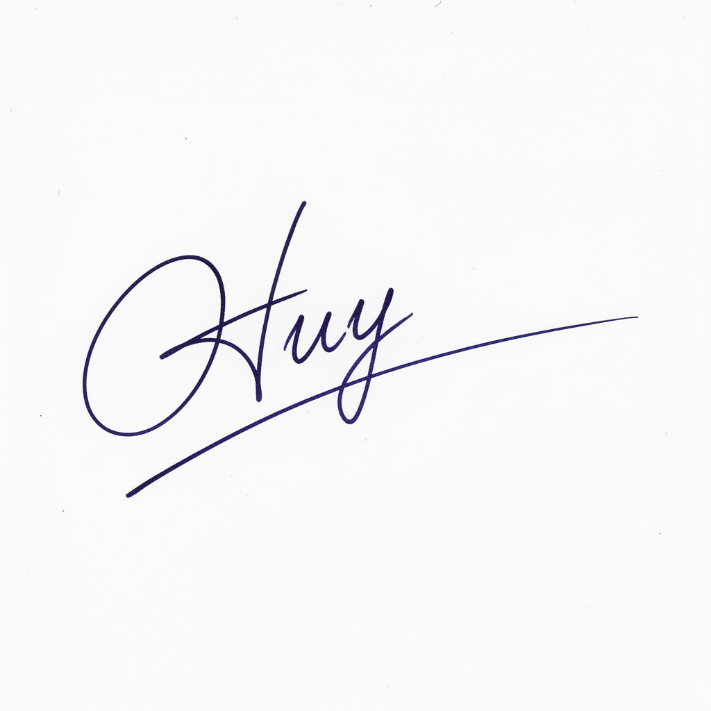 Mẫu chữ ký tên Huy số 4