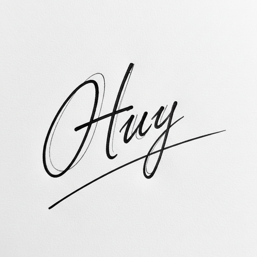 Mẫu chữ ký tên Huy số 5