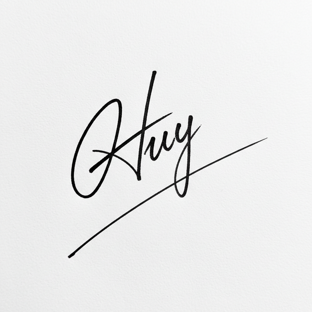 Mẫu chữ ký tên Huy số 5