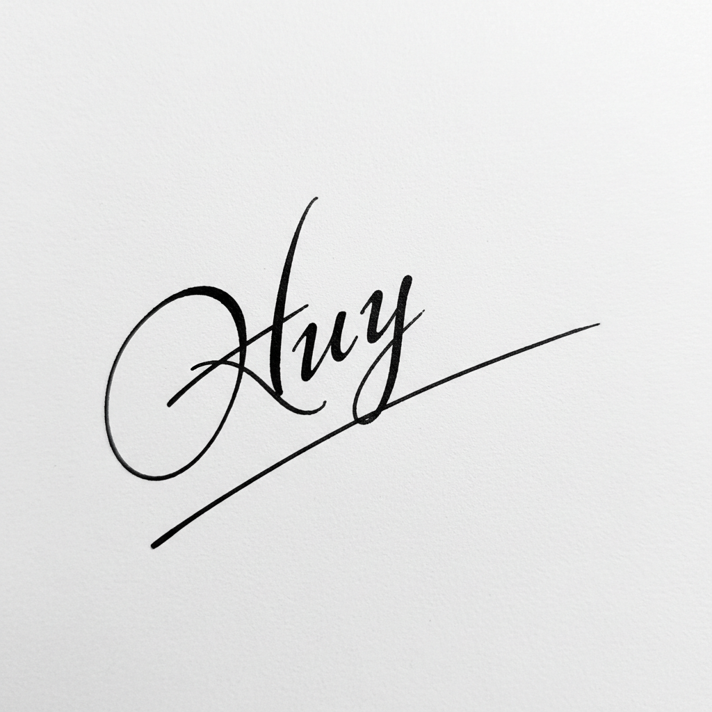 Mẫu chữ ký tên Huy số 5
