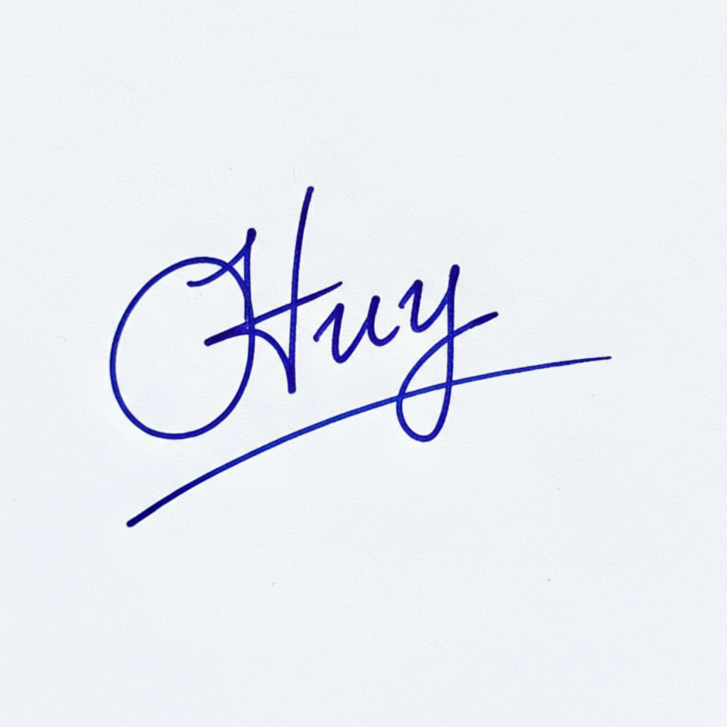 Mẫu chữ ký tên Huy số 6