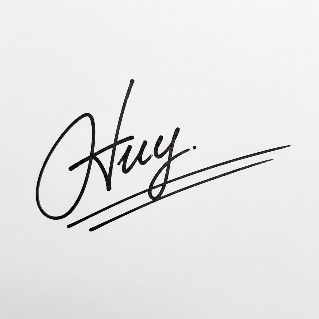 Mẫu chữ ký tên Huy số 7