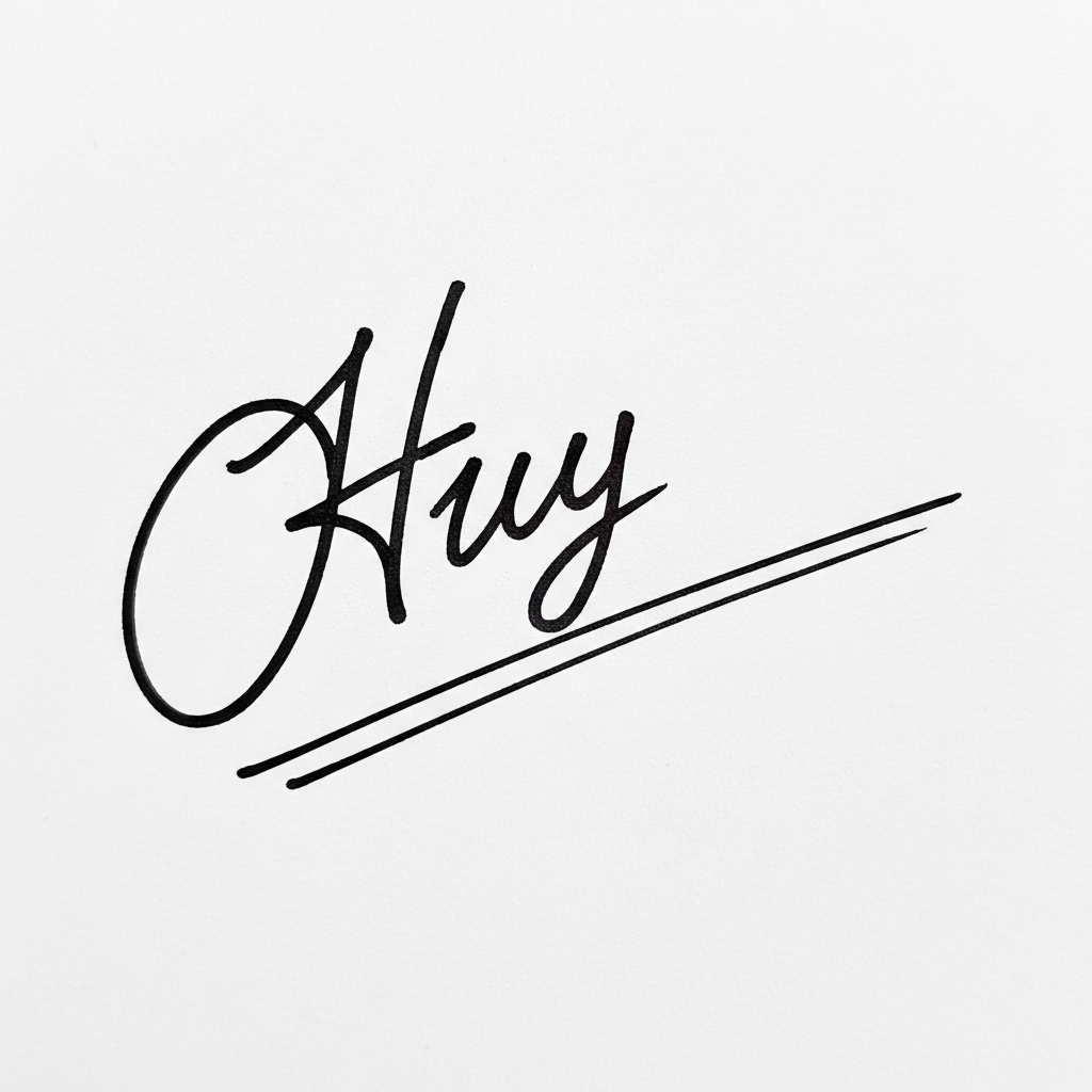 Mẫu chữ ký tên Huy số 7