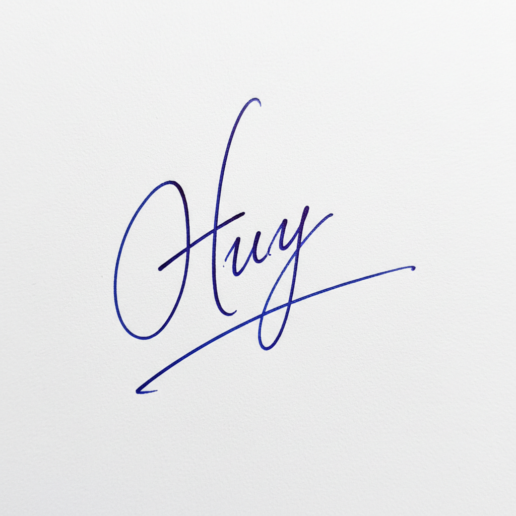 Mẫu chữ ký tên Huy số 8