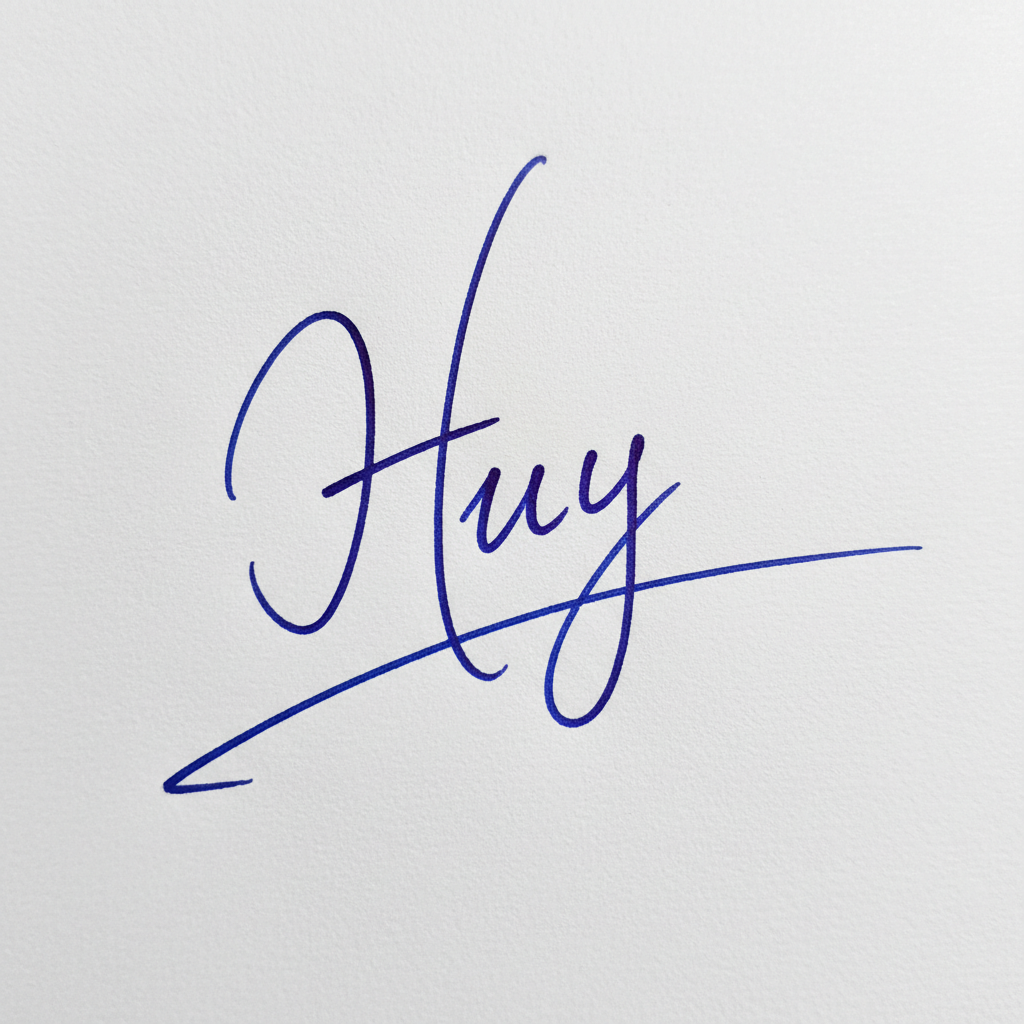 Mẫu chữ ký tên Huy số 8