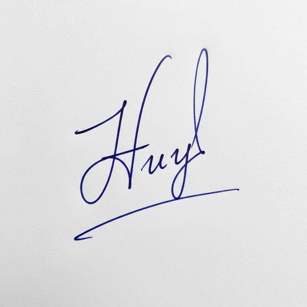 Mẫu chữ ký tên Huy số 8