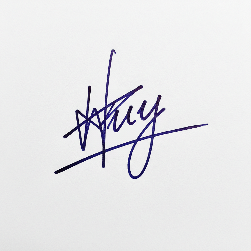 Mẫu chữ ký tên Huy số 9