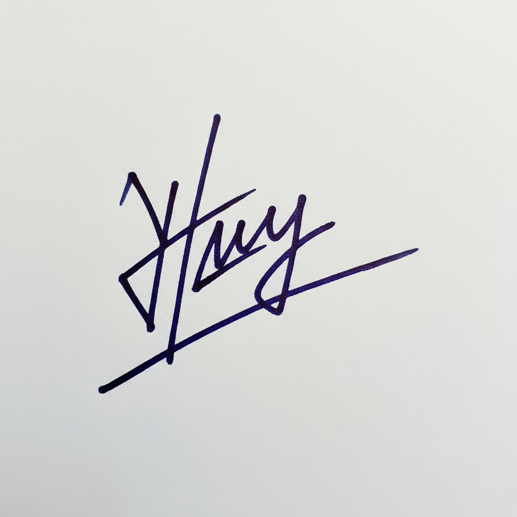 Mẫu chữ ký tên Huy số 9