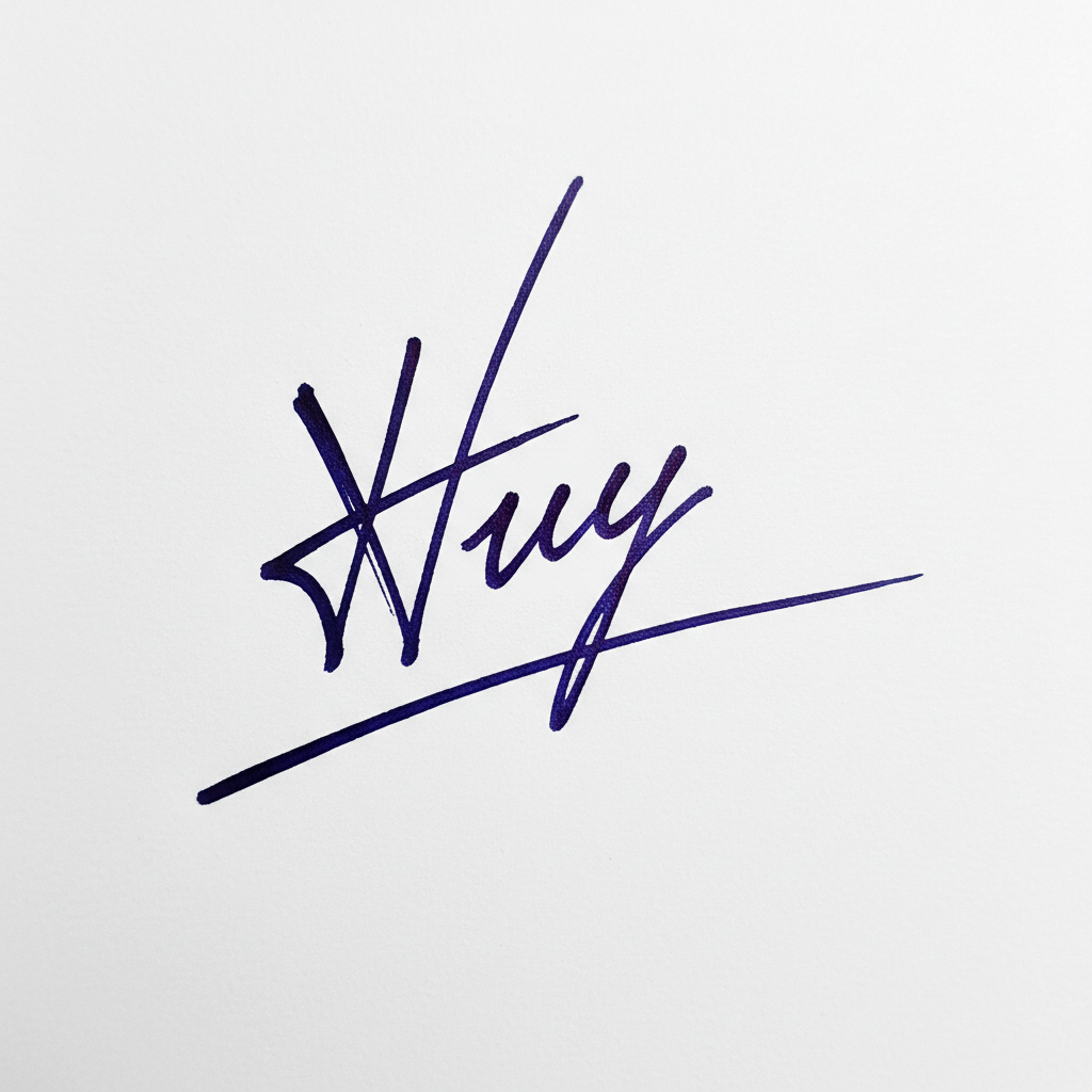 Mẫu chữ ký tên Huy số 9