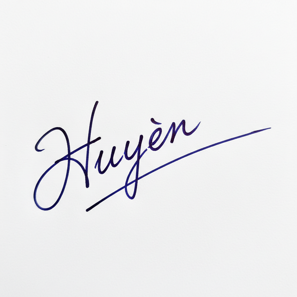 Mẫu chữ ký tên Huyền số 4
