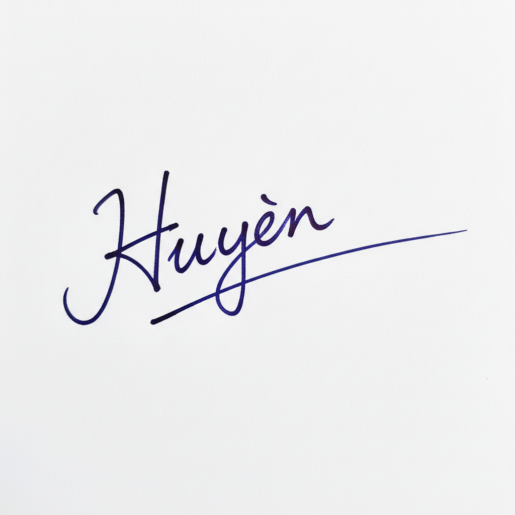 Mẫu chữ ký tên Huyền số 4
